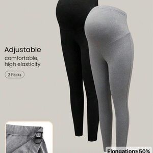 NWOT SHEIN Black Maternity Leggings 2-Pack